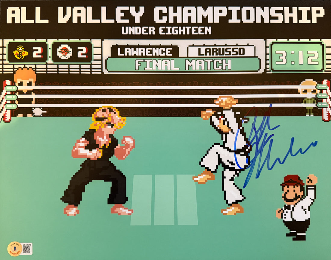 Ralph Macchio signed Karate Kid 11x14 8-bit Nintendo concept Beckett or JSA Authenticated