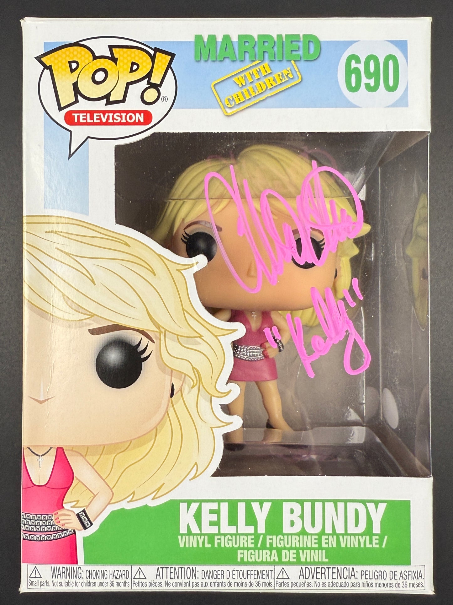 Christina Applegate Kelly Bundy signed Funko Pink with "Kelly" inscription - JSA Certified