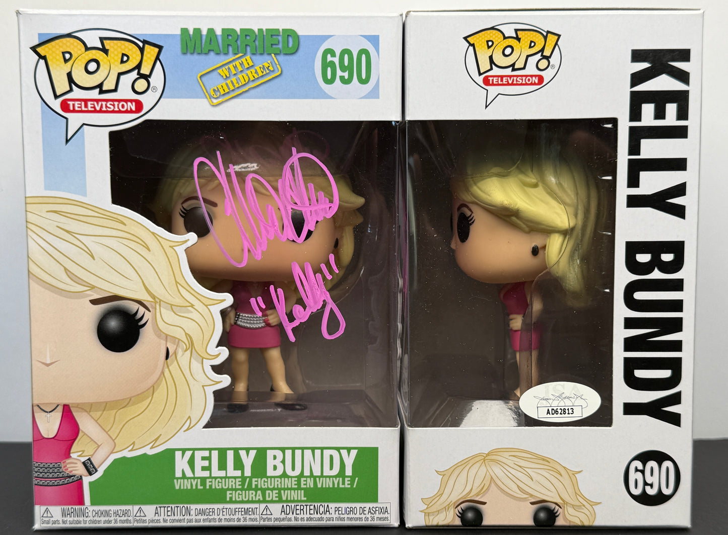 Christina Applegate Kelly Bundy signed Funko Pink with "Kelly" inscription - JSA Certified
