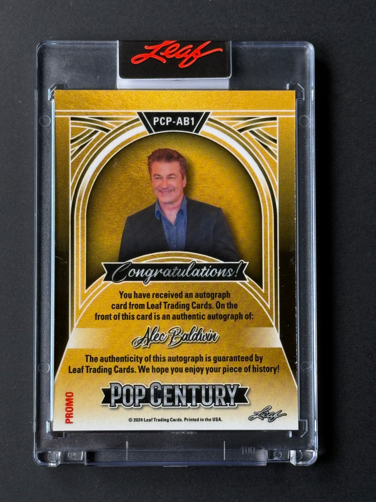 Alec Baldwin Signed Leaf Pop Century Promo Card JSA COA from Private Signing