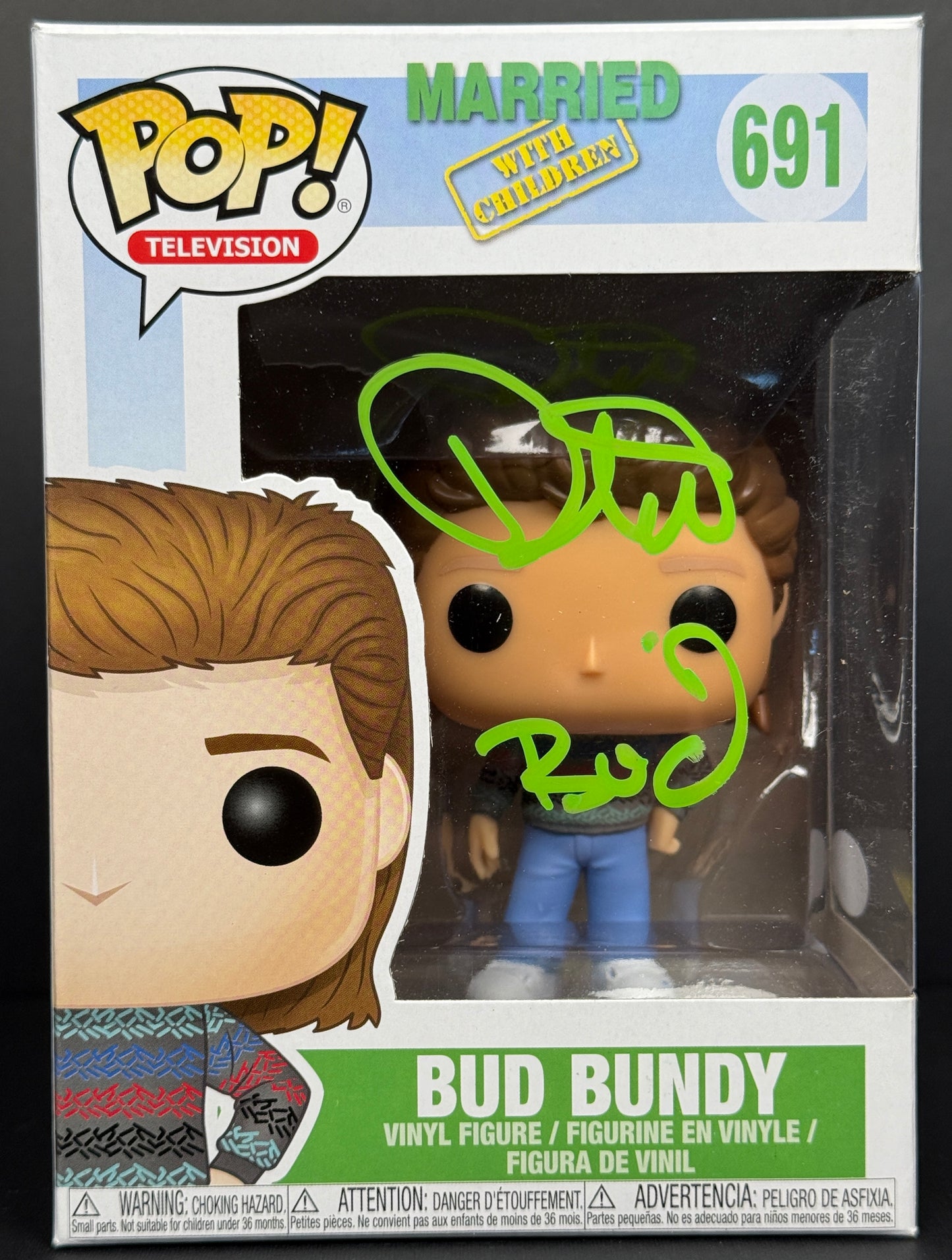 David Faustino "Bud" inscription Married with Children Green signed Funko POP! - JSA Authenticated