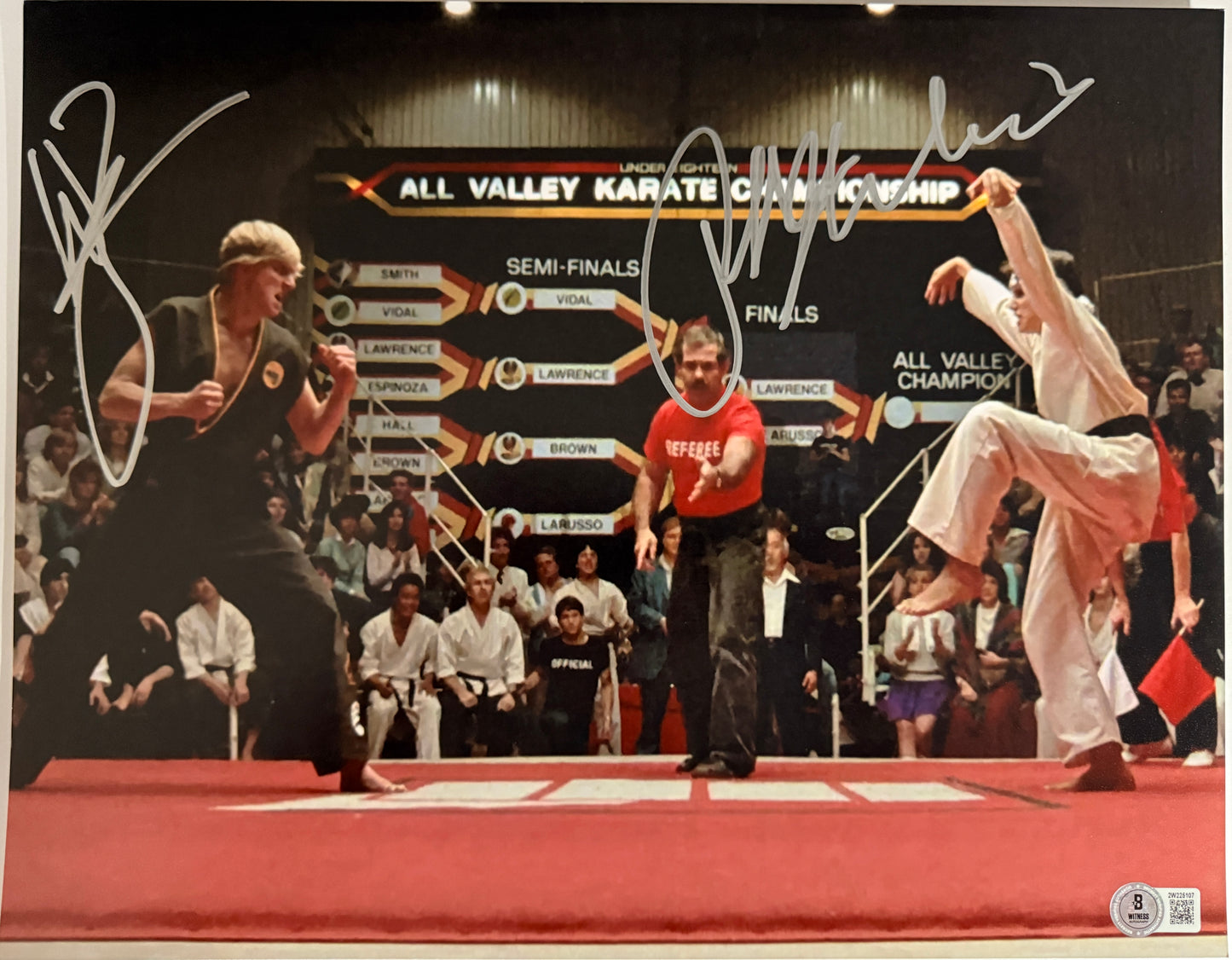 Ralph Macchio & Billy Zabka signed Karate Kid 11x14 - Beckett Witnessed