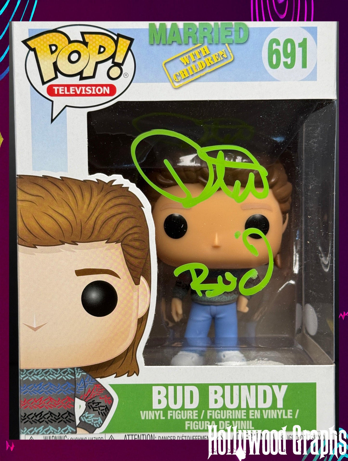 David Faustino "Bud" inscription Married with Children Green signed Funko POP! - JSA Authenticated