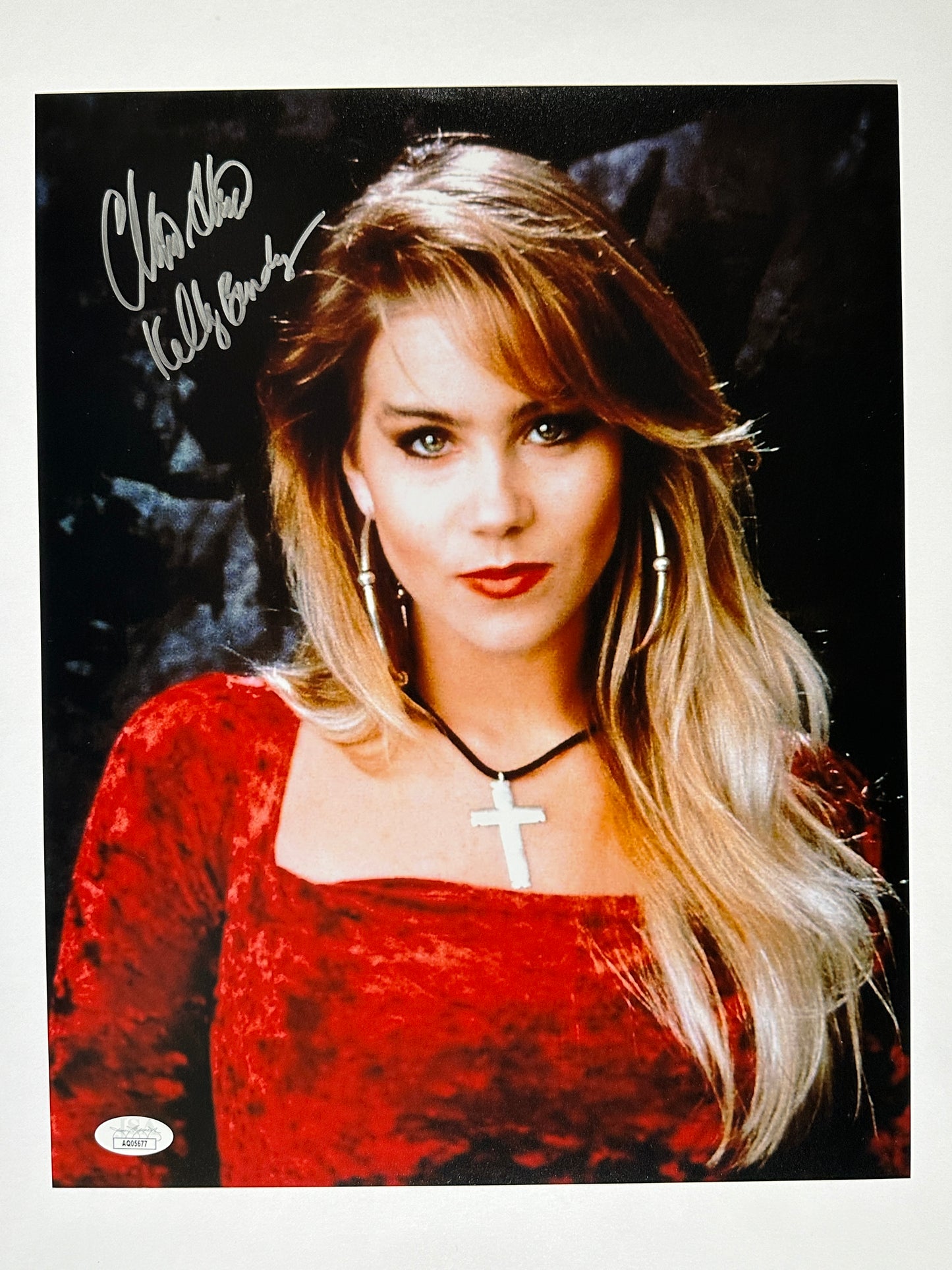 Christina Applegate Signed 11x14 Married with Children "Kelly Bundy" Red shirt JSA Authenticated