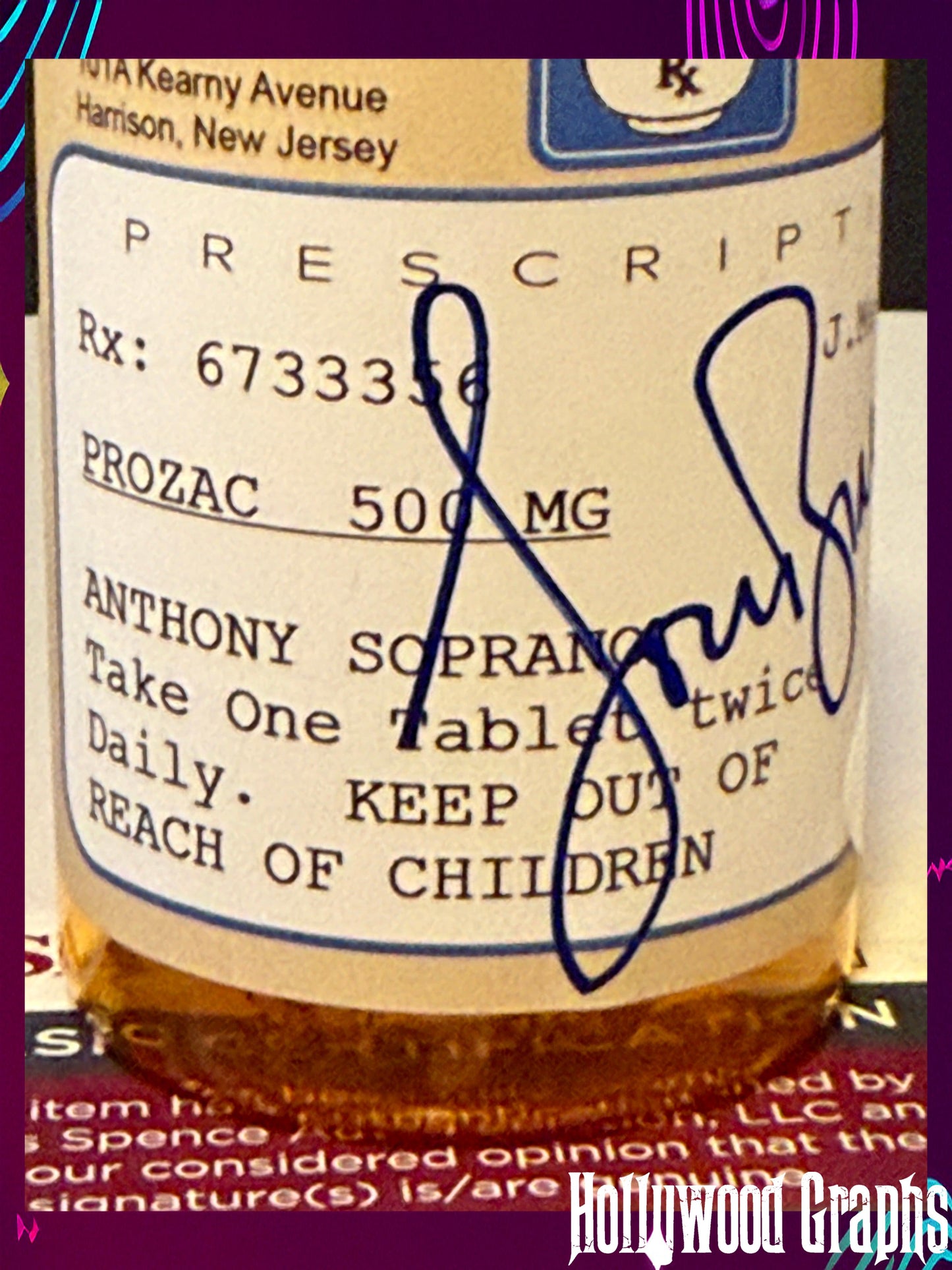 Lorraine Bracco signed Anthony Soprano Prozac pill bottle - JSA Authenticated
