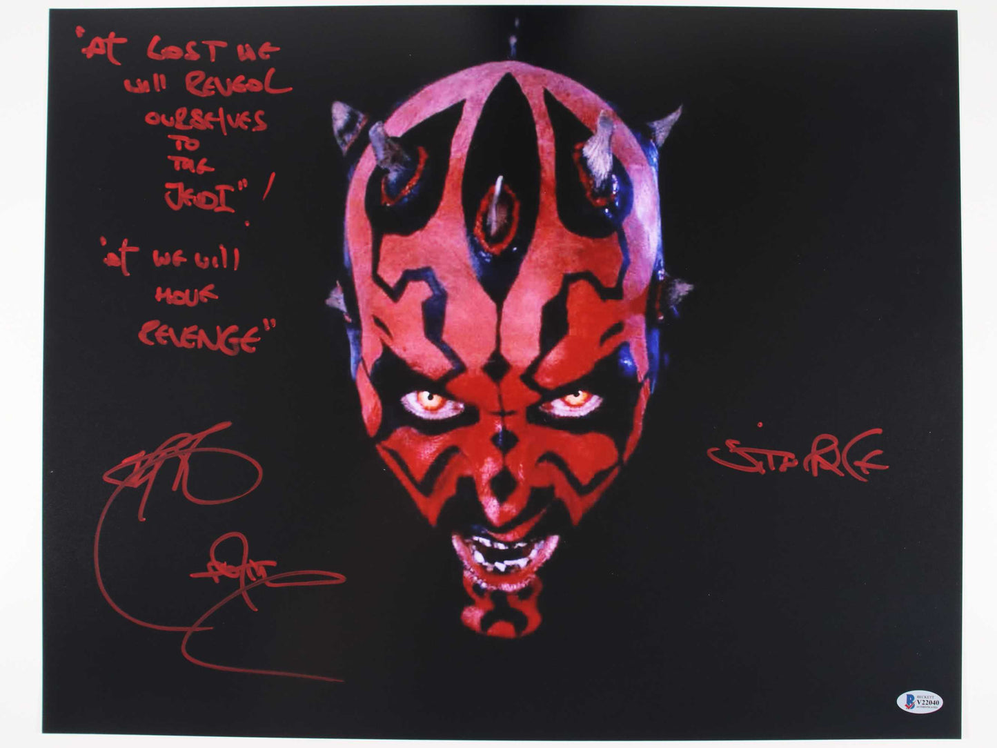 Ray Park Signed 16x20 Photo w/Darth Maul Inscription Beckett COA from Private Signing