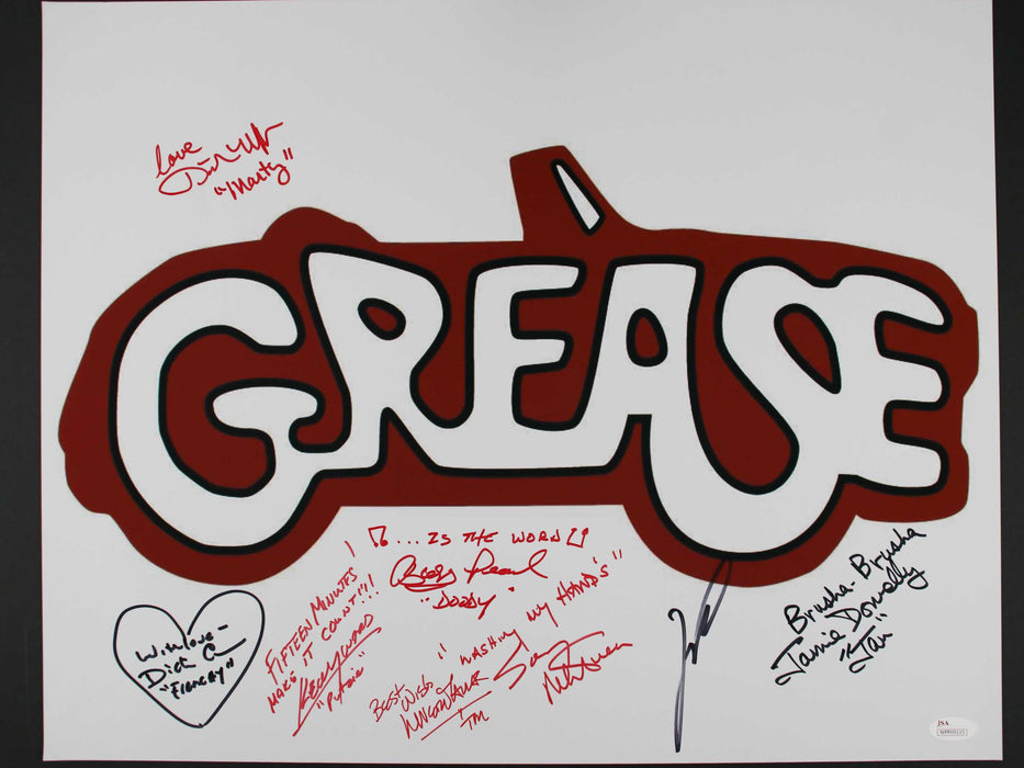 Grease cast - John Travolta + 7 others 16x20 - JSA Cert WPP09115