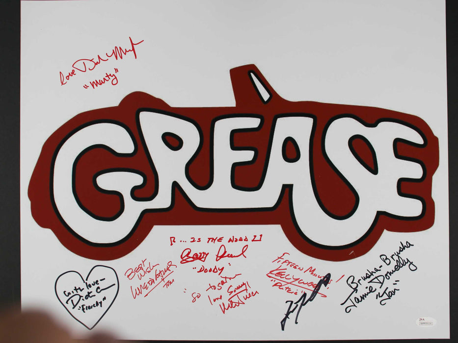 Grease cast - John Travolta + 7 others 16x20 - JSA Cert WPP09116