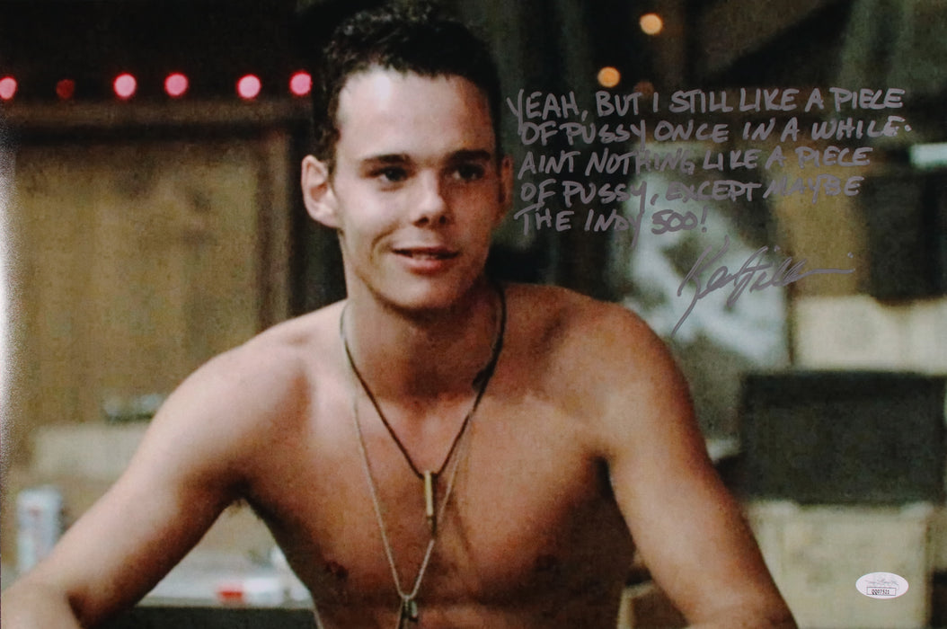 Kevin Dillon Platoon rare movie quote "Piece of Pussy..." 12x18 JSA Cert