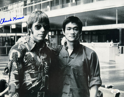 Chuck Norris Signed 11x14 Photo Black & White – JSA Authenticate