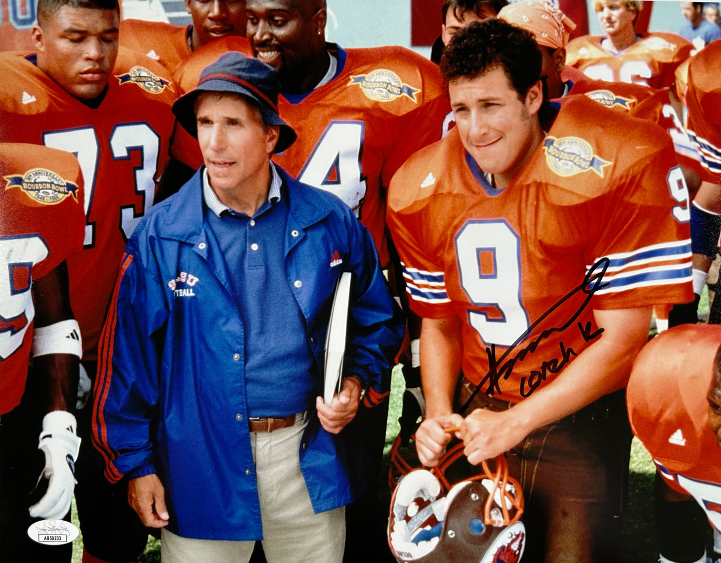 Henry Winkler Signed 11x14 Waterboy "Coach K" Football JSA Authenticated