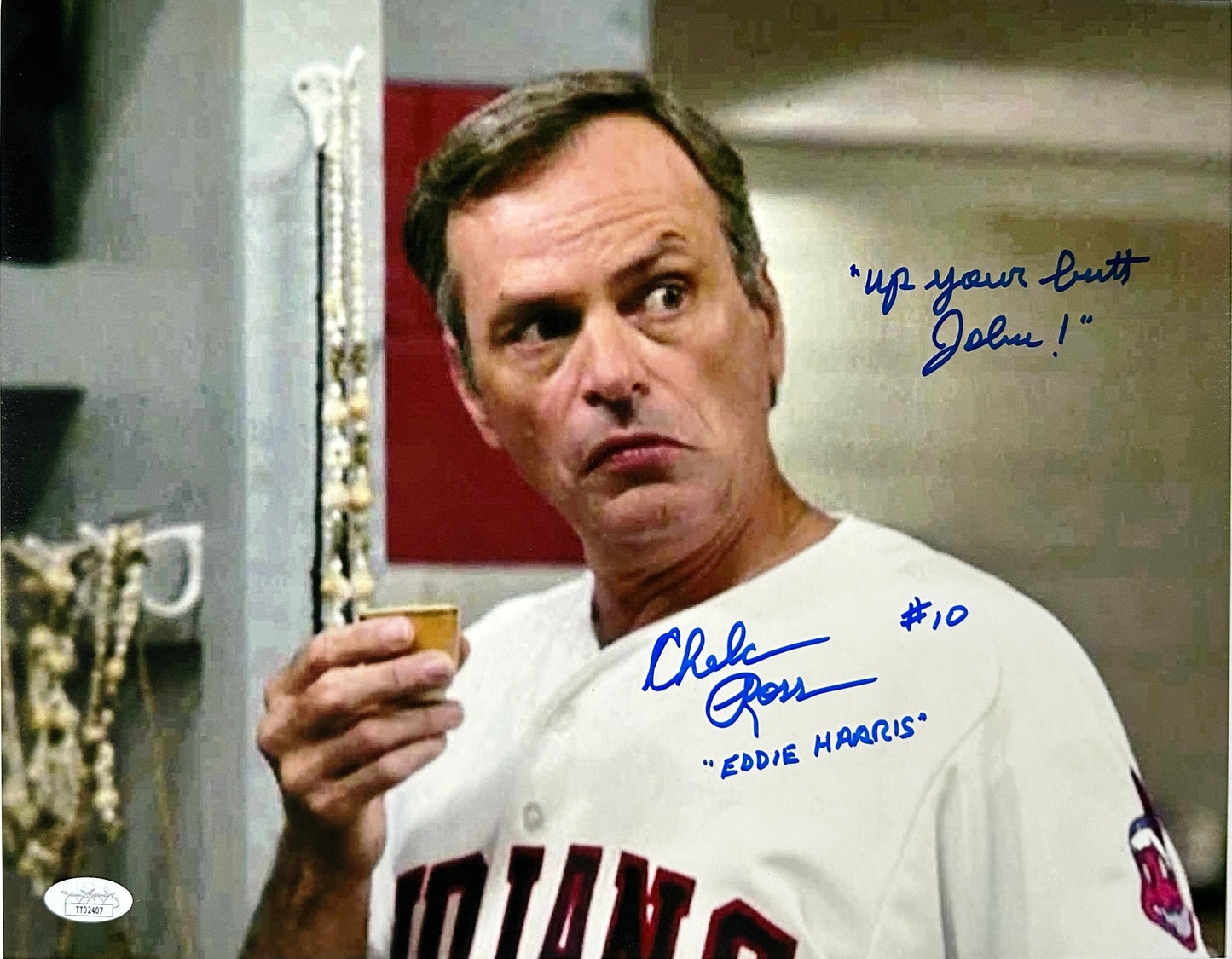 Chelci Ross "Up Your Butt, Jobu" & "Eddie Harris #10" inscription Signed 11x14 Major League - SA Authenticated