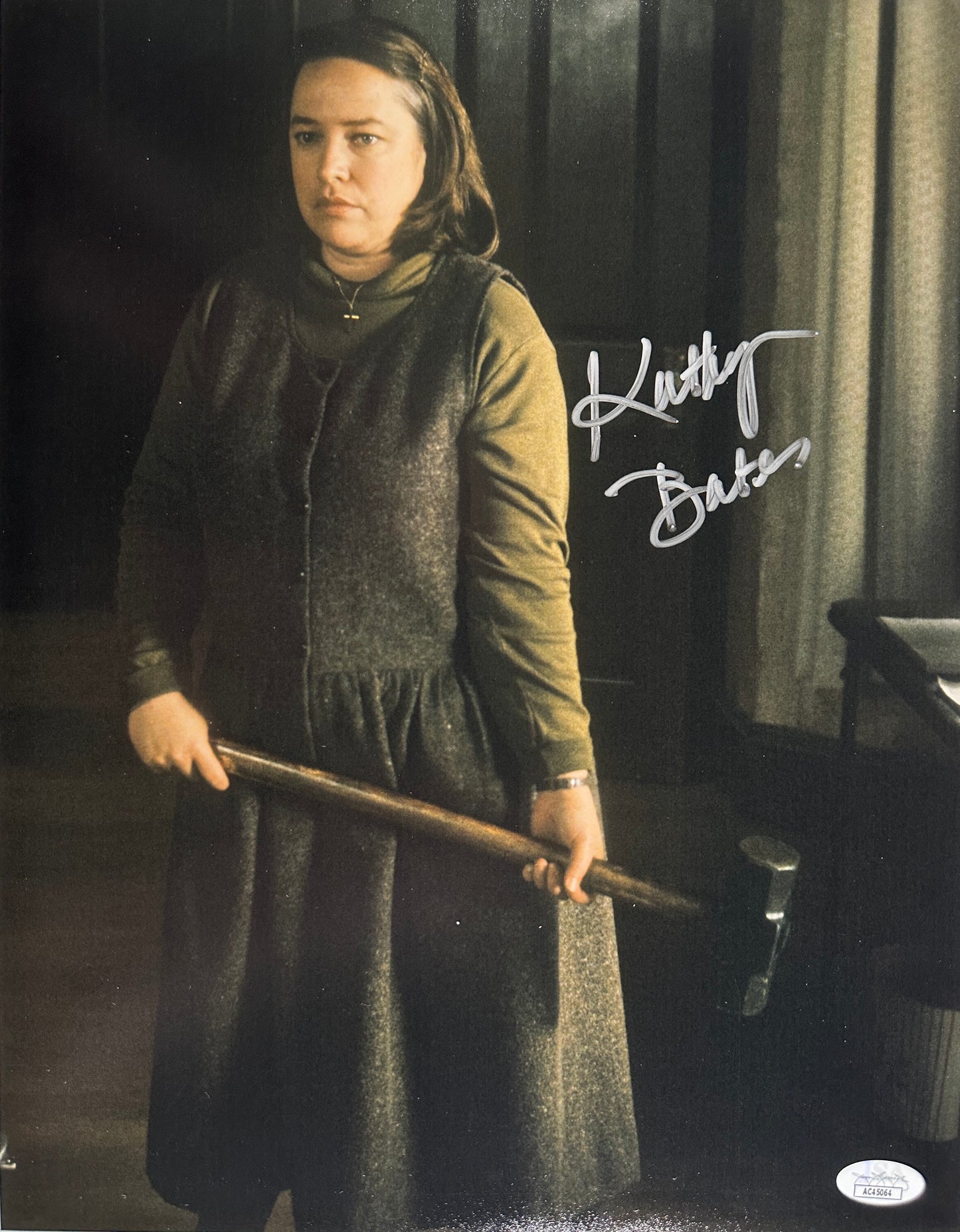 Kathy Bates Signed 11x14 Misery Sledgehammer JSA Authenticated