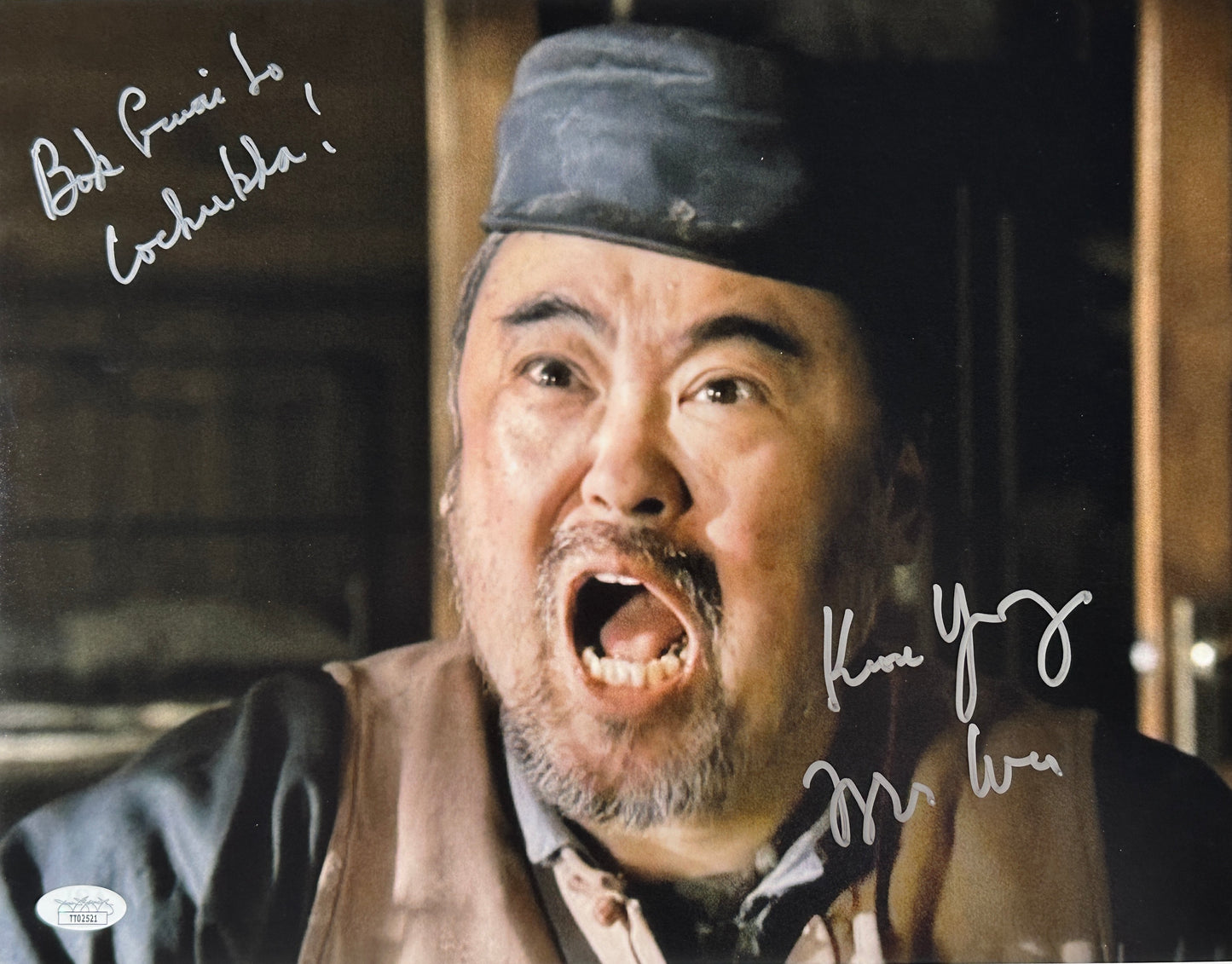 Keone Young Signed 11x14 Deadwood "Bok Gwai Lo Cocksucker!" Mr. Wu JSA Authenticated