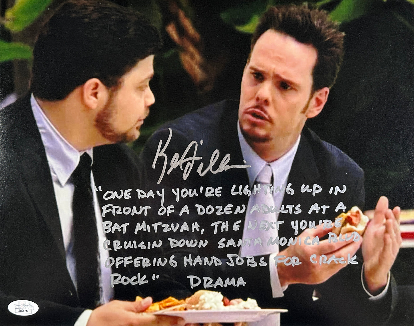 Kevin Dillon Signed 11x14 Entourage "One day you're lighting up…" Long Quote JSA Authenticated