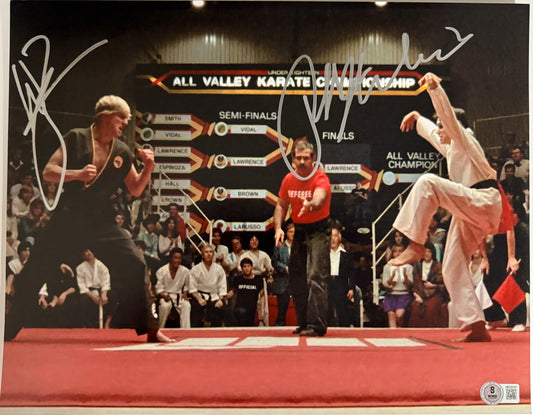 Ralph Macchio & Billy Zabka signed Karate Kid 11x14 - Beckett Witnessed