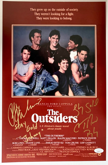 Ralph Macchio & C. Thomas Howell Signed 11x17 Photo Stay Gold The Outsiders JSA COA from Private Signing