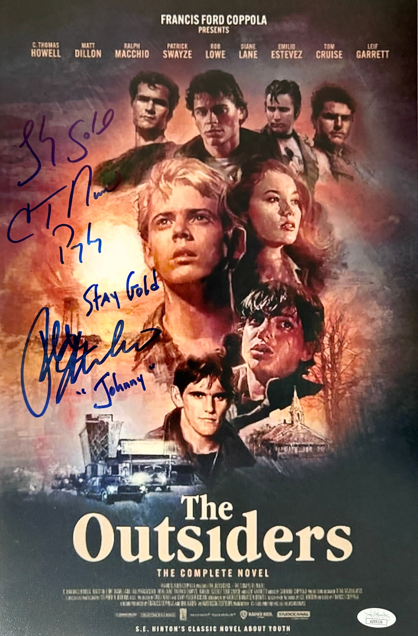 Ralph Macchio & C. Thomas Howell Signed 11x14 Photo Stay Gold JSA COA from Private Signing