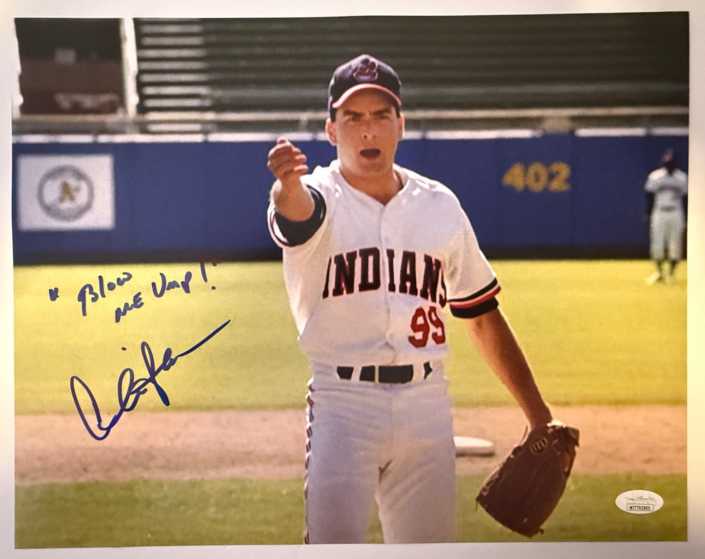 Charlie Sheen Signed 11x14 Photo Blow Me Ump! Major League JSA COA from Private Signing