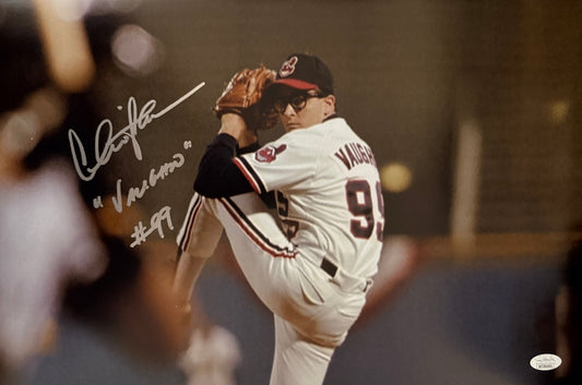 Charlie Sheen signed 12x18 "Vaughn #99" Major League JSA Witnessed