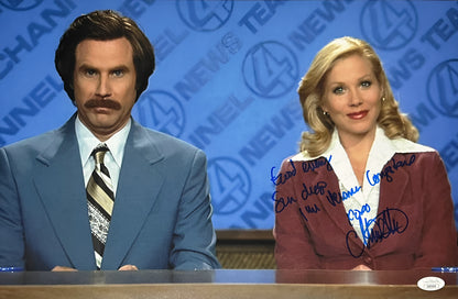 Christina Applegate Anchorman "Good evening San Diego. I'm Veronica Corningstone." JSA Authenticated Signed 11x17