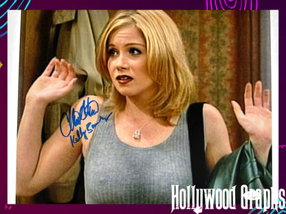 Christina Applegate Signed 11x14 Married with Children "Kelly Bundy" Hands up JSA Authenticated