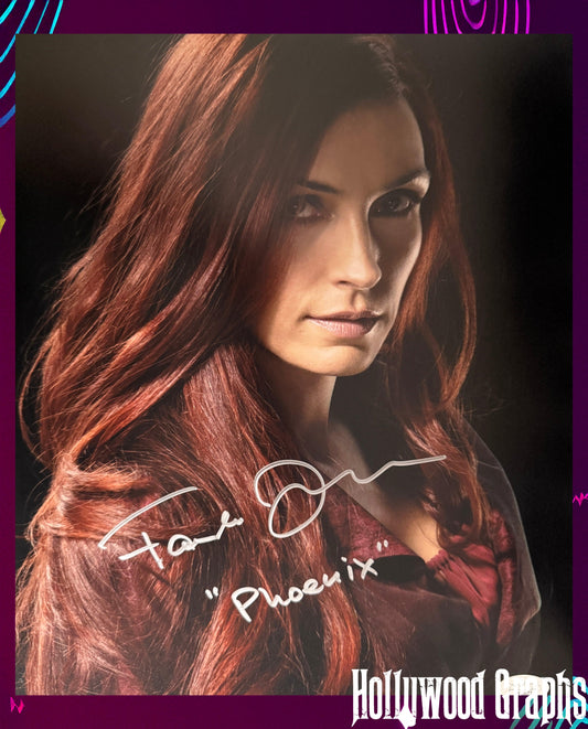 Famke Janssen X-Men "Phoenix" character name signed 11x14 - JSA Authenticated
