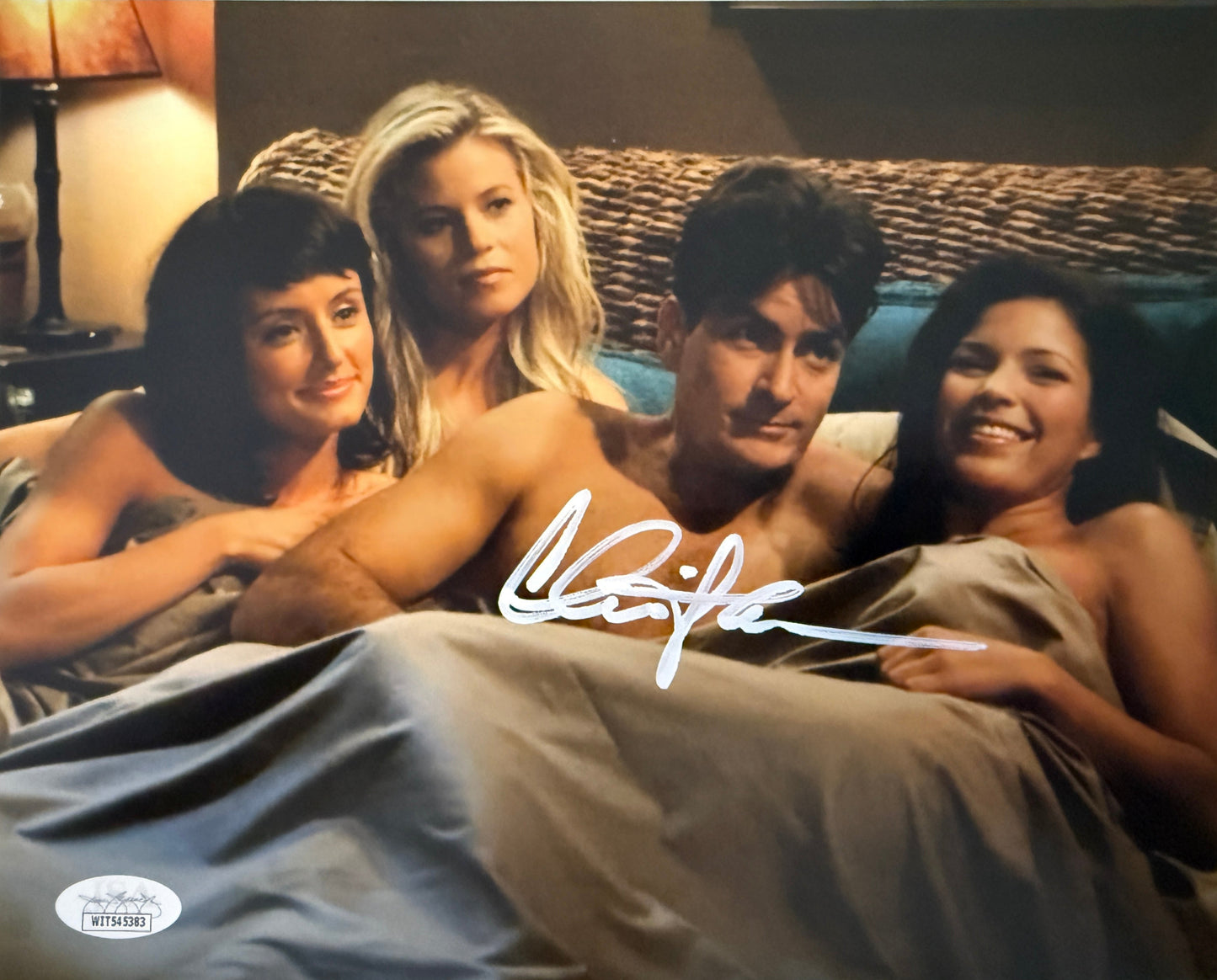 Charlie Sheen signed 8x10 Two and a Half Men JSA Witnessed