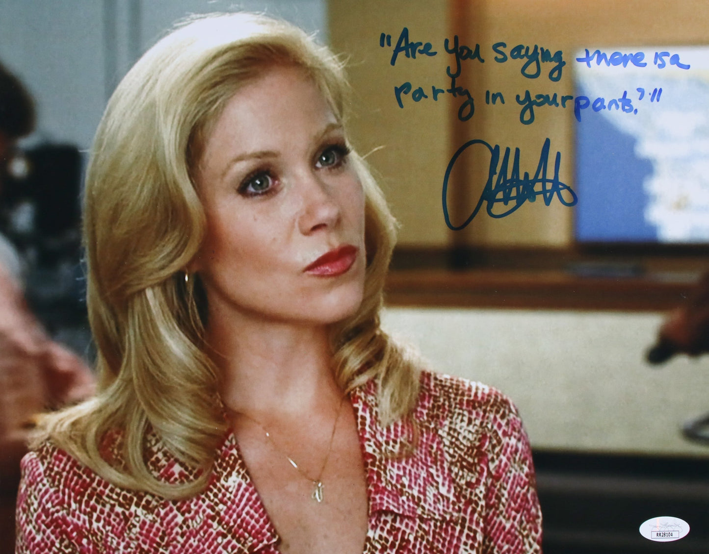 Christina Applegate Signed 11x14 Photo Are you saying there's a party in your pants Anchorman JSA COA from Private Signing