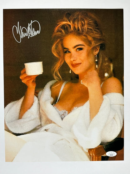 Christina Applegate Signed 11x14 Modeling shoot Coffee cup JSA Authenticated