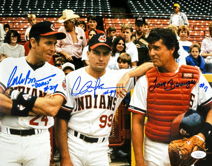 Charlie Sheen, Corbin Bernsen & Tom Berenger Signed 11x14 Major League Photo JSA COA from Private Signing