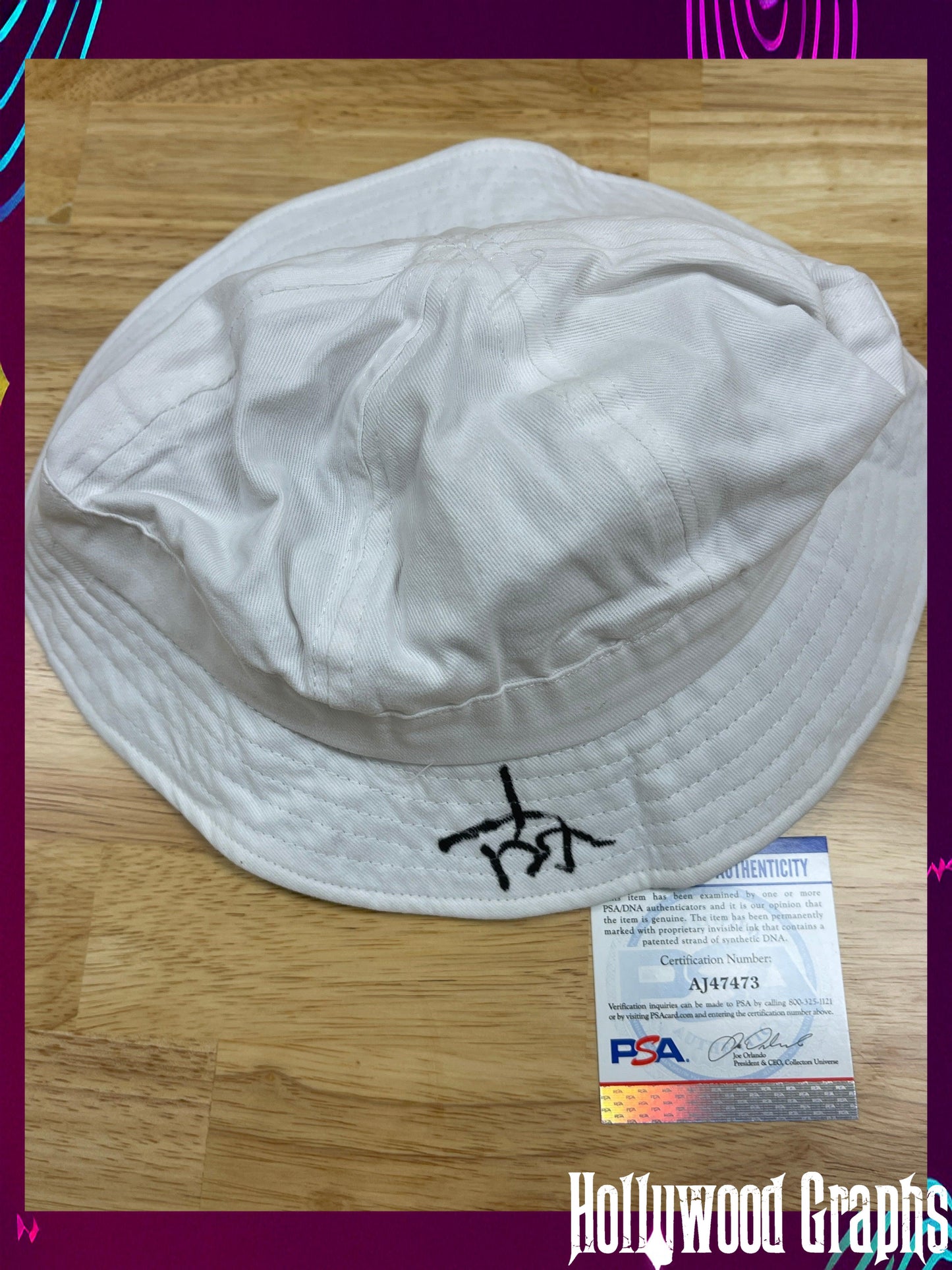 Johnny Depp signed Fear & Loathing Bucket Hat - PSA cert #AJ47473