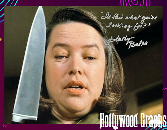 Kathy Bates Signed 11x14 Misery "Is this what you're looking for?" JSA Authenticated