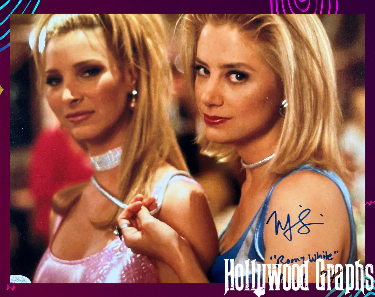 Mira Sorvino Romy & Michelle "Class of '87" "Romy White" inscription JSA Authenticated Signed 11x14