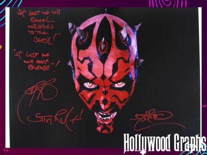 Ray Park Darth Maul 16x20 with rare inscription - Beckett Cert #V22022 Star Wars Episode I