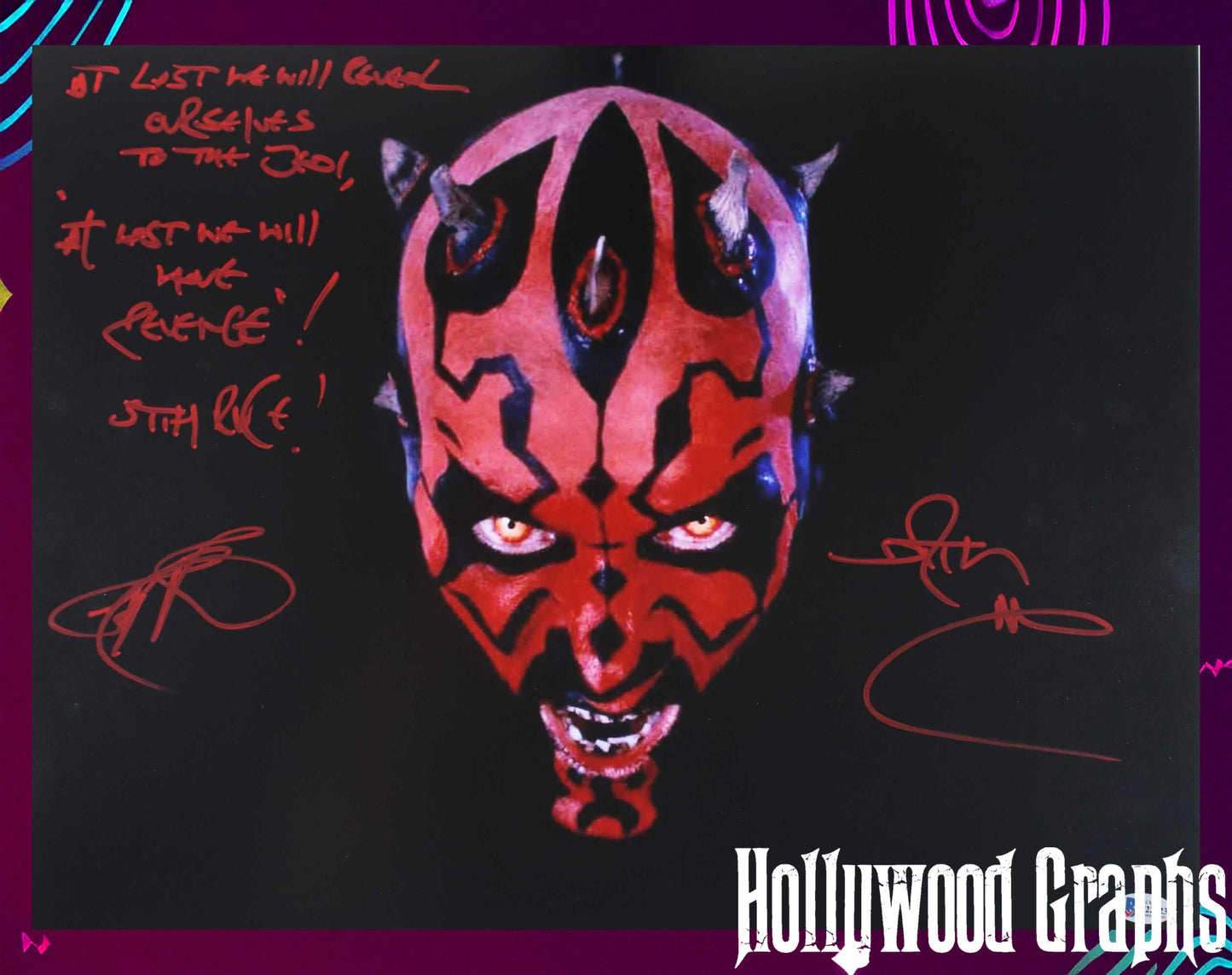 Ray Park Darth Maul 16x20 with rare inscription - Beckett Cert #V22023