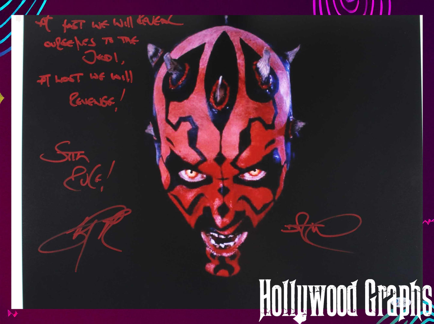 Ray Park Darth Maul 16x20 with rare inscription - Beckett Cert #V22027 Star Wars Episode I