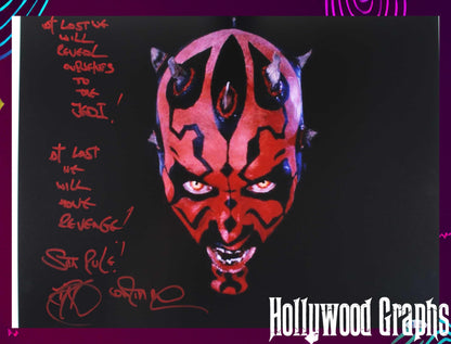Ray Park Darth Maul 16x20 with rare inscription - Beckett Cert #V22030 Star Wars Episode I