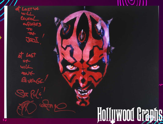 Ray Park Darth Maul 16x20 with rare inscription - Beckett Cert #V22030 Star Wars Episode I