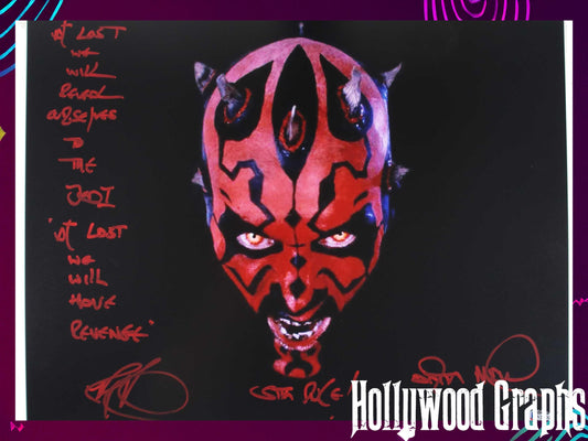 Ray Park Darth Maul 16x20 with rare inscription - Beckett Cert #V22032 Star Wars Episode I