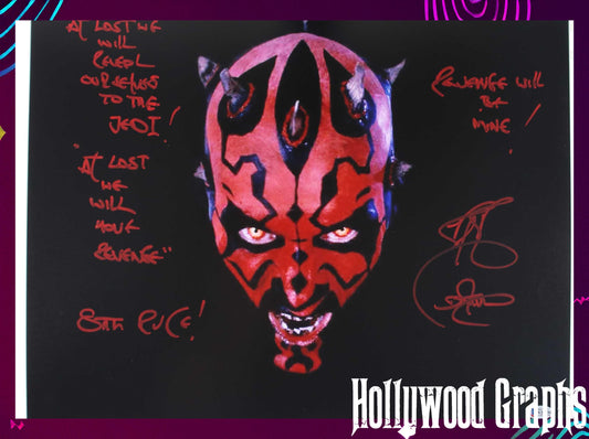 Ray Park Darth Maul 16x20 with rare inscription - Beckett Cert #V22034 Star Wars Episode I