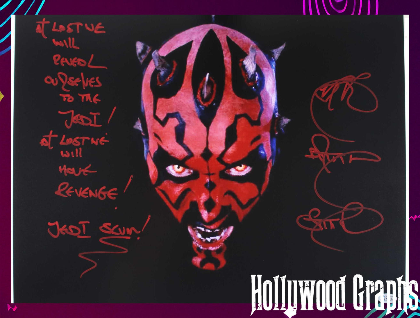 Ray Park Darth Maul 16x20 with rare inscription - Beckett Cert #V22035 Star Wars Episode I