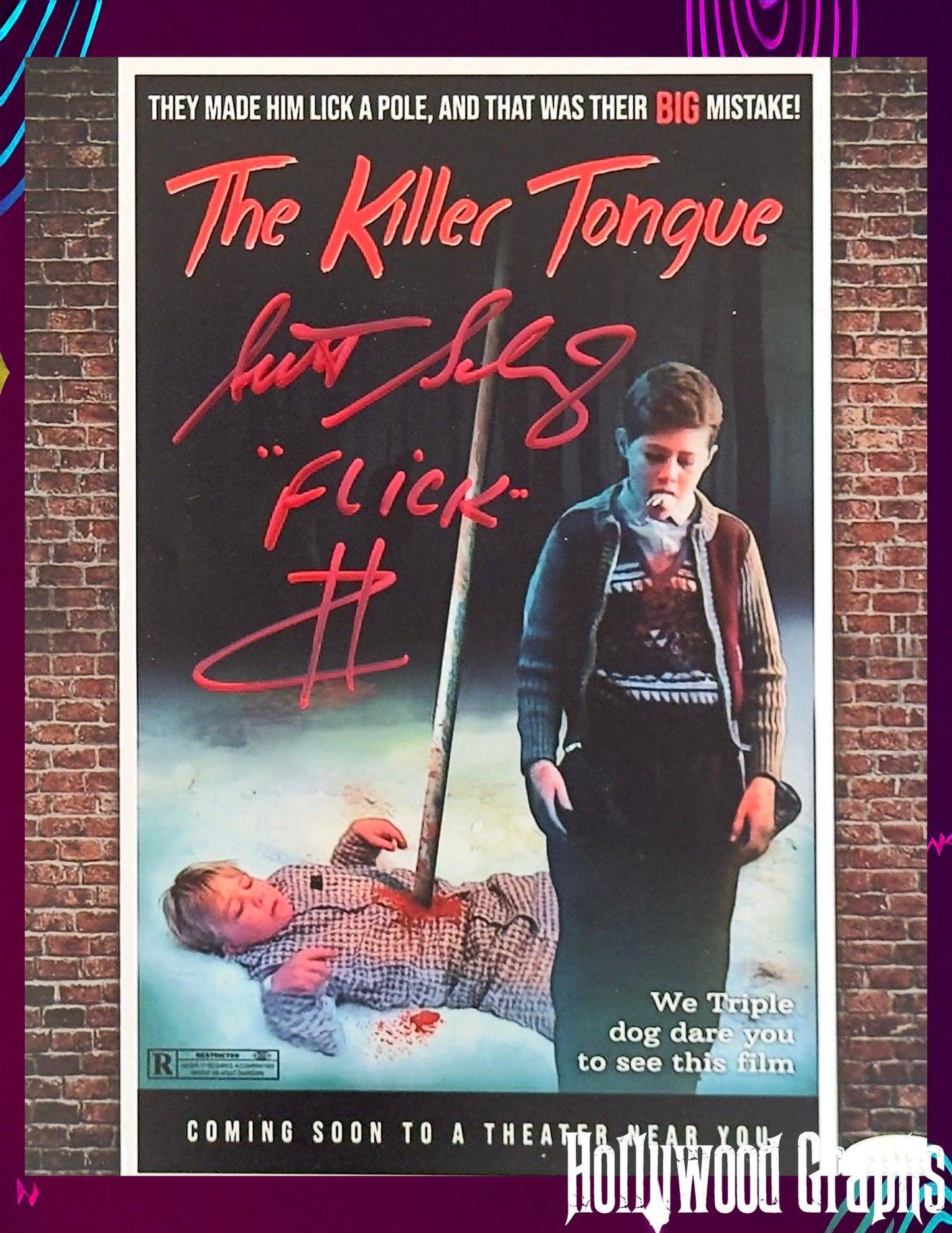 Scott Schwartz signed 8x10 The Killer Tongue JSA Witnessed