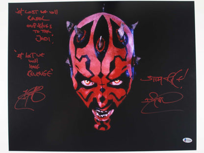 Ray Park Signed 16x20 Photo Darth Maul w/Inscription We will reveal ourselves to the Jedi Beckett COA from Private Signing