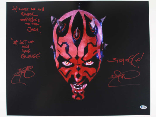 Ray Park Signed 16x20 Photo Darth Maul w/Inscription We will reveal ourselves to the Jedi Beckett COA from Private Signing