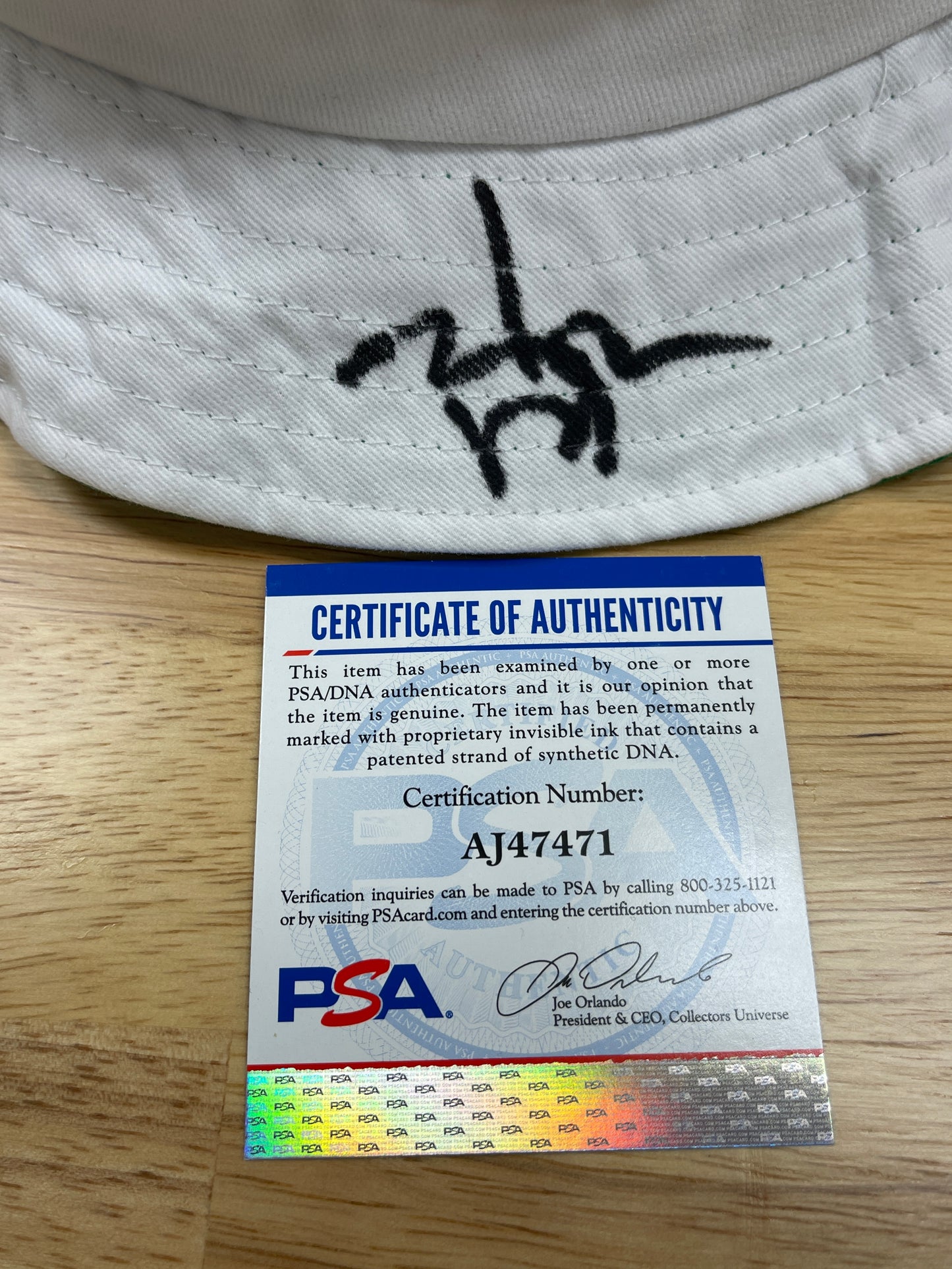 Johnny Depp signed Fear & Loathing Bucket Hat - PSA cert #AJ47471