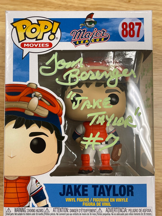 Tom Berenger signed Major League Funko POP with rare movie quote "Win the whole F... Thing!" Green ink - JSA Cert