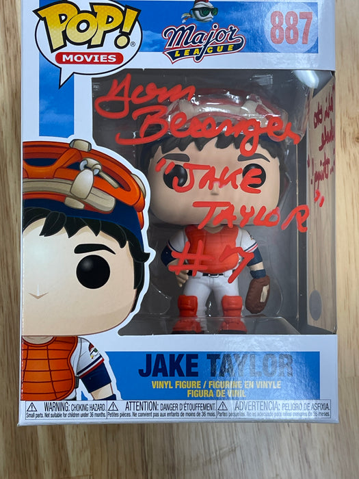 Tom Berenger signed Major League Funko POP with rare movie quote "Win the whole F... Thing!" Red ink - JSA Cert