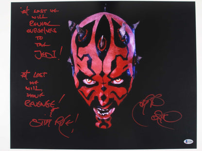 Ray Park Darth Maul 16x20 with rare inscription - Beckett Cert #V22039 Star Wars Episode I