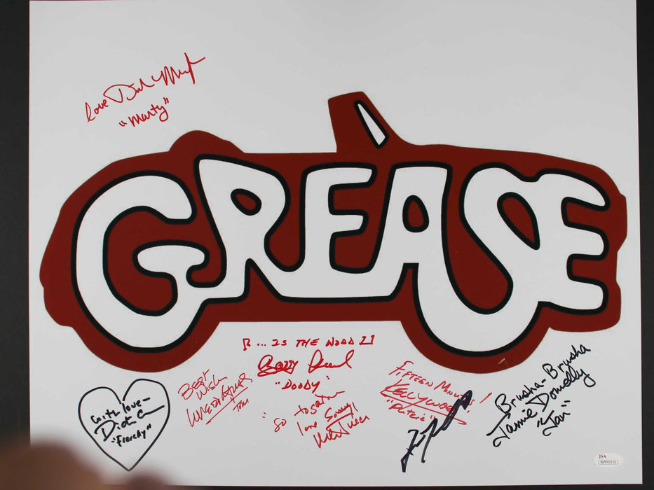 Grease cast - John Travolta + 7 others  16x20 - JSA Cert WPP09116